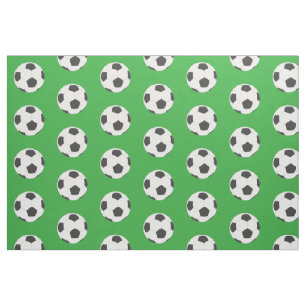 Tissu Ballons de soccer noir et blanc sur vert