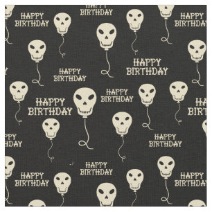 Tissu Ballons en forme de crâne Goth Joyeux anniversaire
