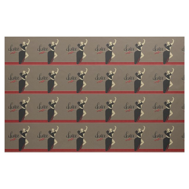 Tissu Ballroom Dance Couple Tan Black 9" (Yard)