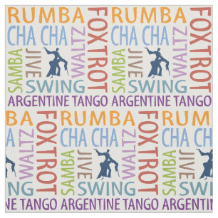 Tissu Ballroom Dancing Word Art Fabric