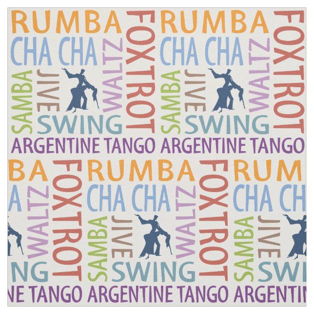 Tissu Ballroom Dancing Word Art Fabric (Échantillon)