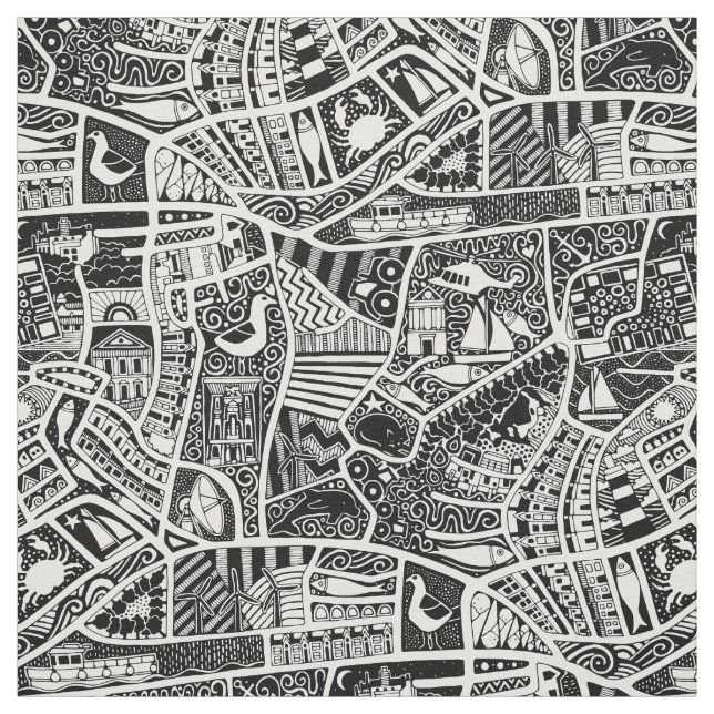 Tissu balnéaire rural noir (Échantillon)