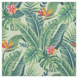 Tissu Banane tropicale Monstera Palm Feuilles & Fleurs