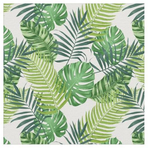 Géométrique Palm Leaf tissu vert Banane Feuilles Coton Rhombus 55" Large Toile 