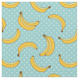 Tissu Bananes et points de Polk