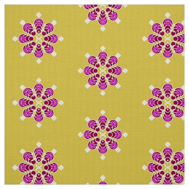 Tissu Bandana Print - or et violet (Échantillon)