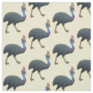 Tissu Bande dessinée d'oiseau joyeux