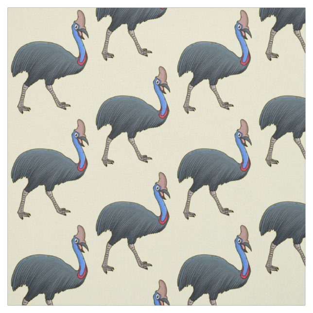 Tissu Bande dessinée d'oiseau joyeux (Échantillon)