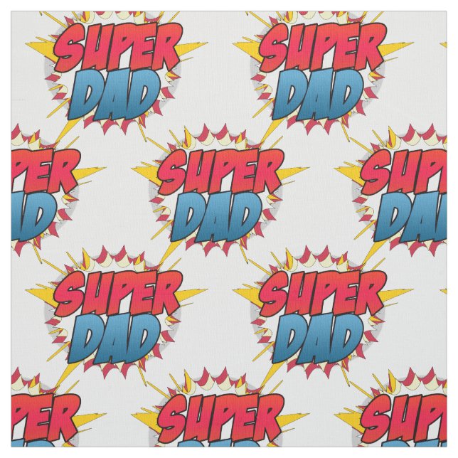 Tissu Bande dessinée Inspiré Super Papa (Échantillon)