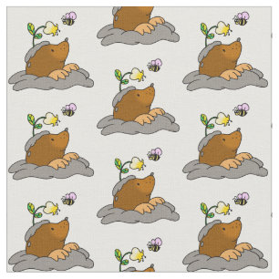 Tissu bande dessinée mignonne de taupe avec un motif