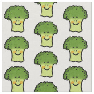 Tissu bande dessinée végétarienne mignonne de brocoli