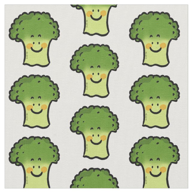 Tissu bande dessinée végétarienne mignonne de brocoli (Fermer)