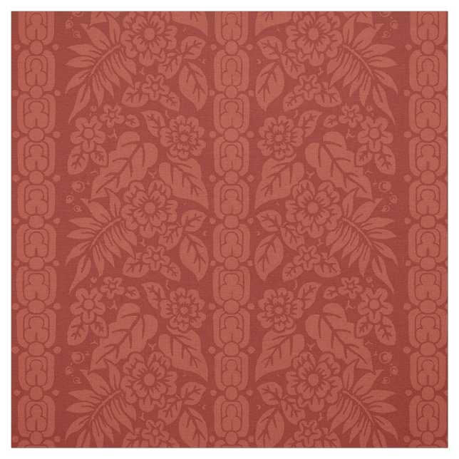 Tissu Bande florale 1885, rouge pavot (Échantillon)