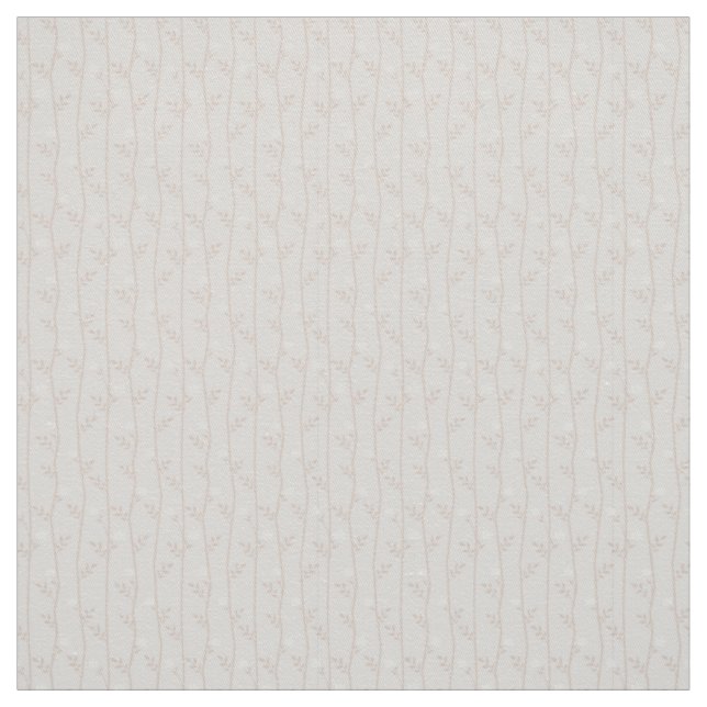 Tissu Bande florale verticale neutre Beige et blanc (Échantillon)