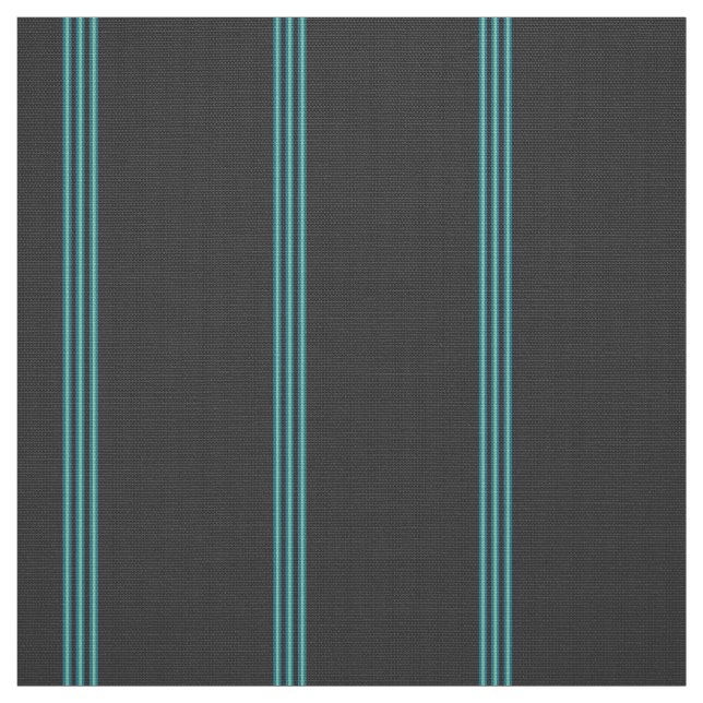 Tissu Bande turquoise claire et foncée sur gris (Échantillon)