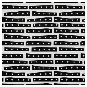 Tissu Bandes Abstraites 101119 Motif - Noir sur blanc