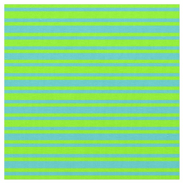 Tissu Bandes aux couleurs turquoise et chartreuse (Fermer)