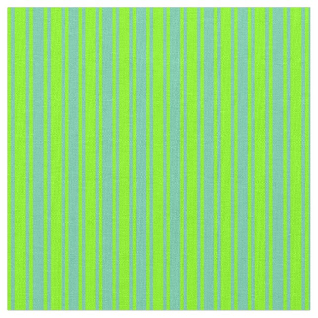 Tissu Bandes colorées Aquamarine et Chartreuse (Fermer)