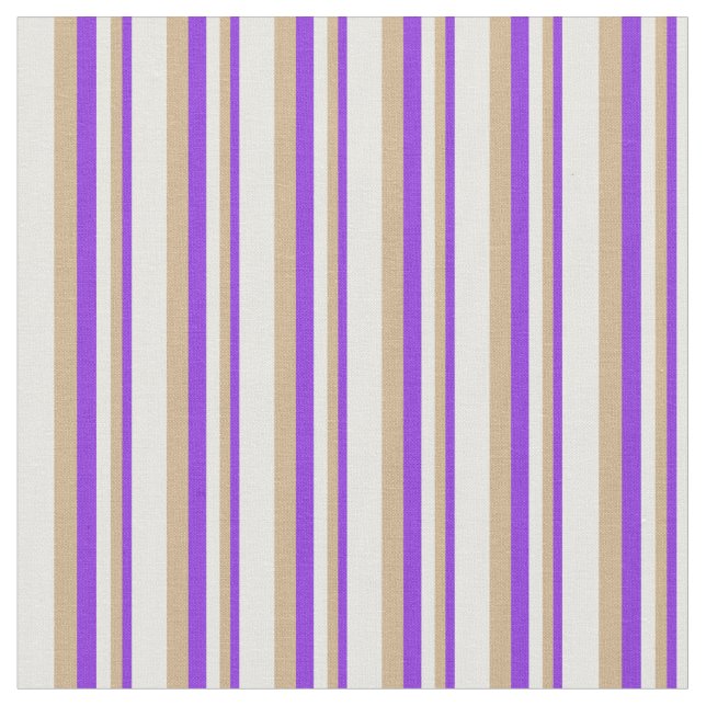 Tissu Bandes couleur pourpre, teint et crème (Fermer)