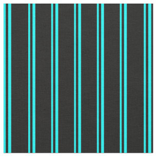 Tissu Bandes cyanes et noires
