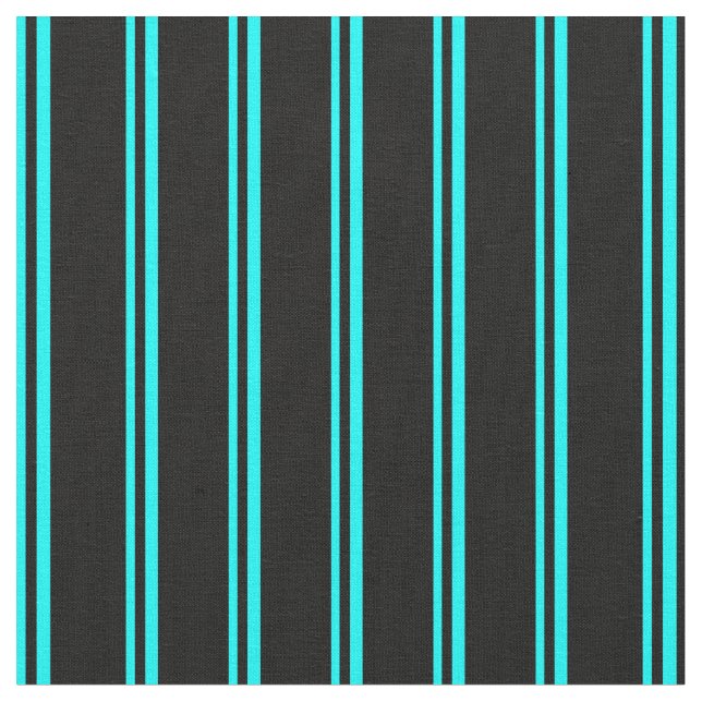 Tissu Bandes cyanes et noires (Fermer)