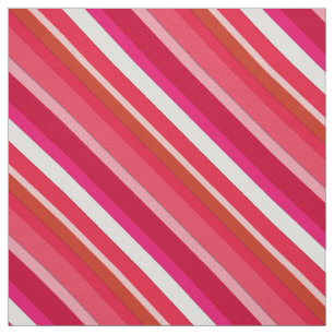 Tissu Bandes de bonbons en couches - rouge, rose et blan