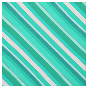 Tissu Bandes de bonbons en couches - turquoise et blanch