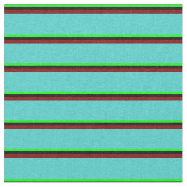 Tissu Bandes de chaux, de noires, de marrons et de turqu (Fermer)