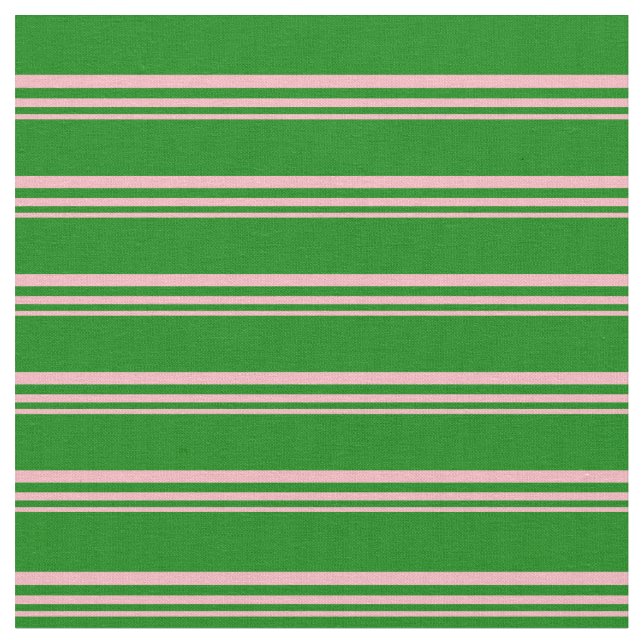 Tissu Bandes de couleur rose pâle et verte (Fermer)