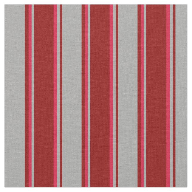 Tissu Bandes de couleur rouge foncé, gris foncé et Crims (Fermer)