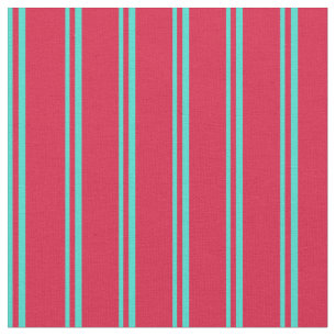 Tissu Bandes de couleur turquoise et cramoisie