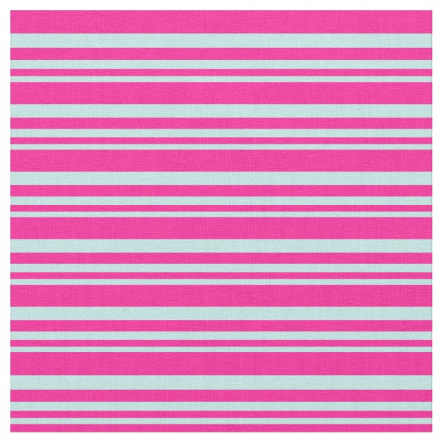 Tissu Bandes de couleur turquoise et rose profond (Fermer)