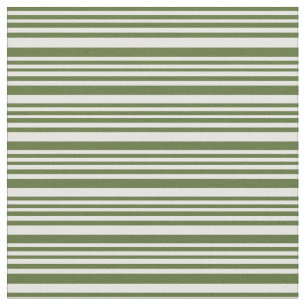Tissu Bandes de couleur vert foncé et blanche