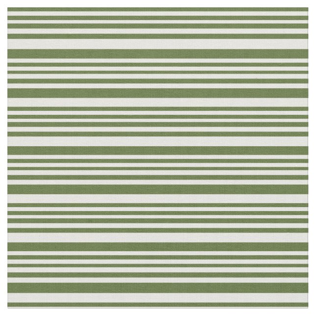 Tissu Bandes de couleur vert foncé et blanche (Fermer)