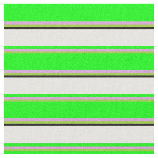 Tissu Bandes de couleur verte, prune, citron vert, blanc (Fermer)