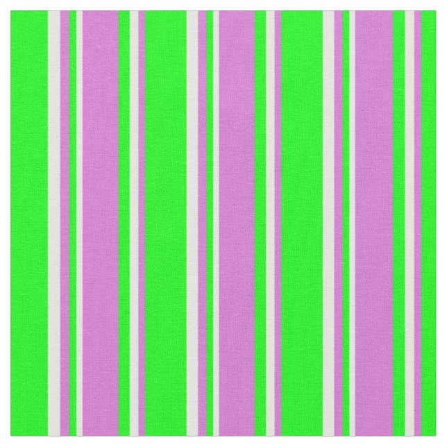 Tissu Bandes de crème de chaux, d'orchidées et de menthe (Fermer)