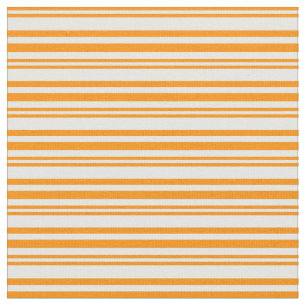 Tissu Bandes de crème orange foncée et de menthe
