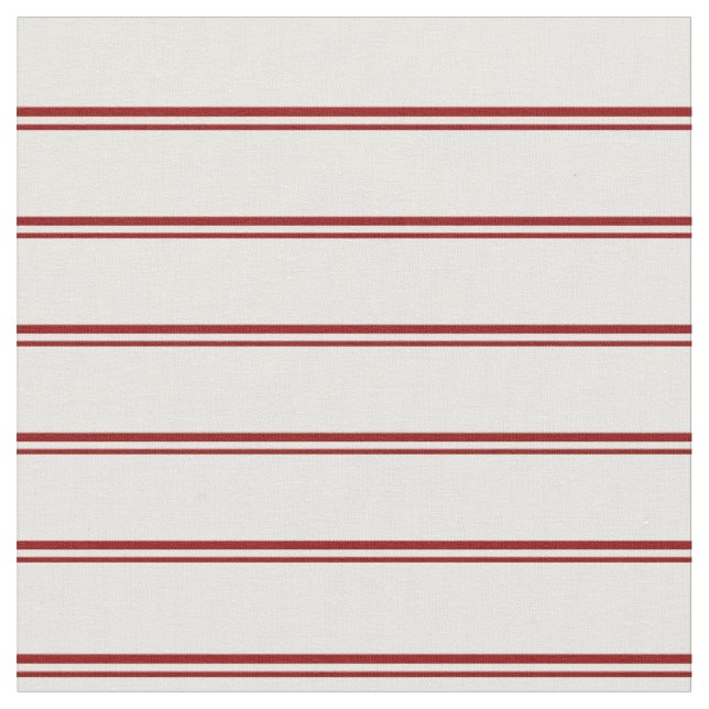 Tissu Bandes de crème rouge foncé et de menthe (Fermer)