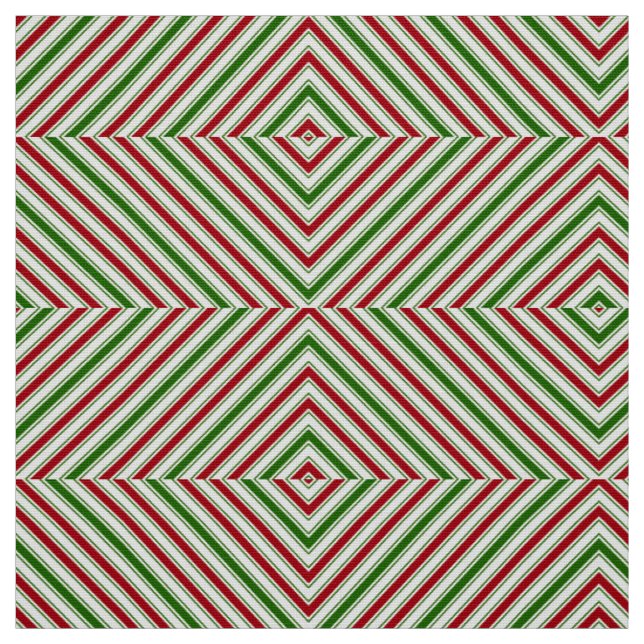 Tissu Bandes de Sucre de canne rouge et vert (Échantillon)