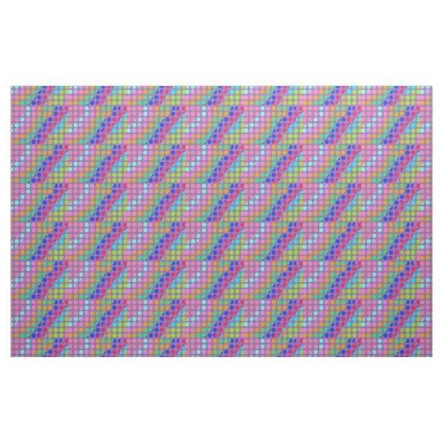 Tissu bandes de tonnerre de pois multicolores (Fat Quarter)