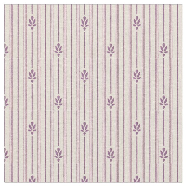 Tissu Bandes de violet 1920 avec fleurs (Fermer)