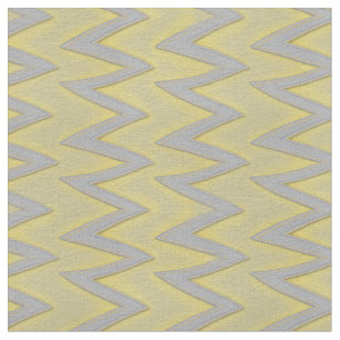Tissu Bandes de zigzag gris et jaune