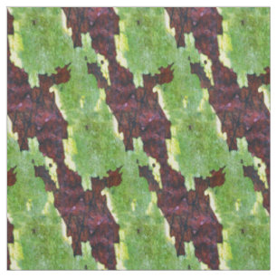 Tissu Bandes d'écorce rouge et verte