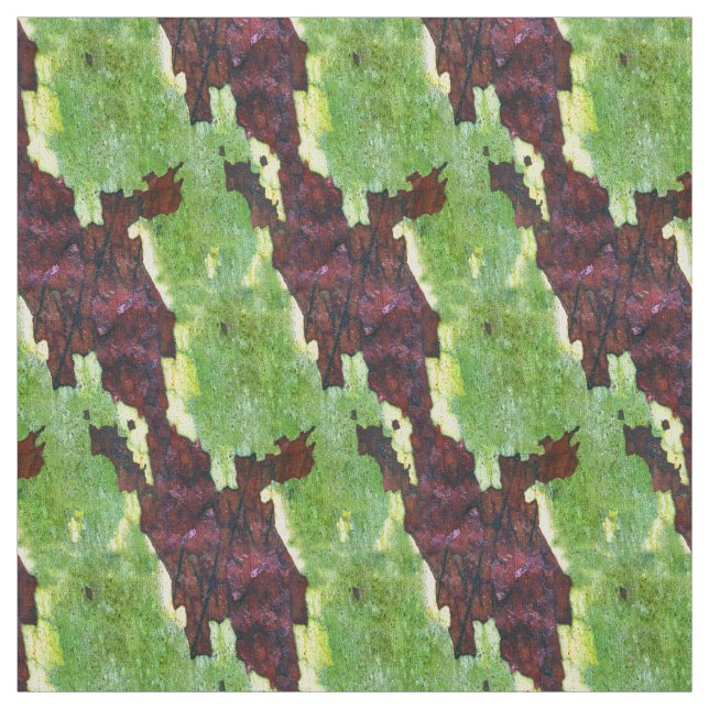 Tissu Bandes d'écorce rouge et verte (Échantillon)