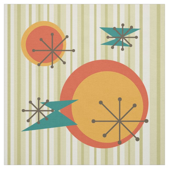 Tissu Bandes et formes rétro (Échantillon)
