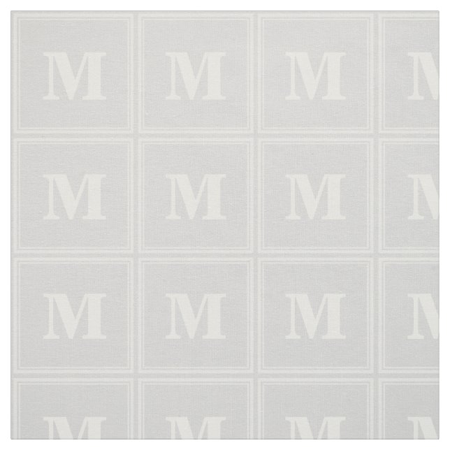 Tissu Bandes gris clair monogrammes (Échantillon)
