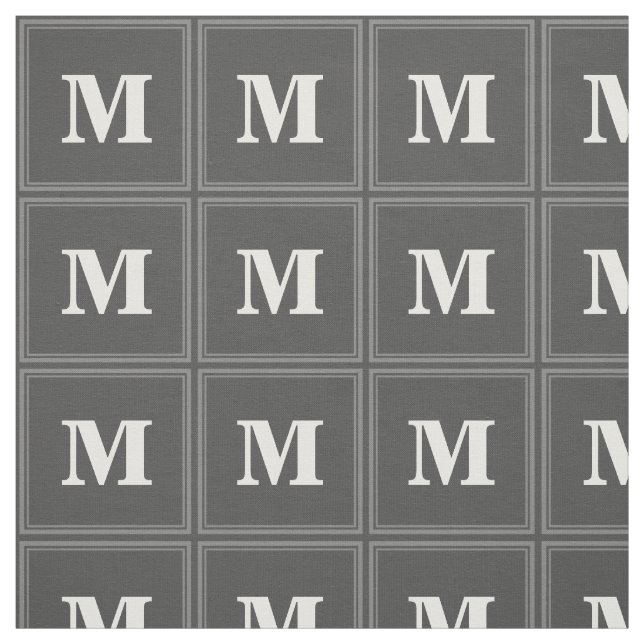 Tissu Bandes gris monogramme (Échantillon)