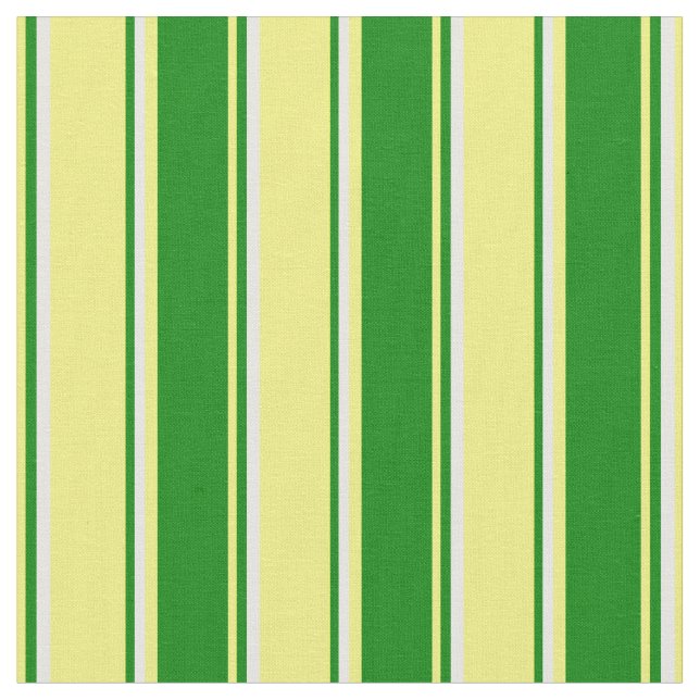 Tissu Bandes jaunes, vertes et blanches (Fermer)
