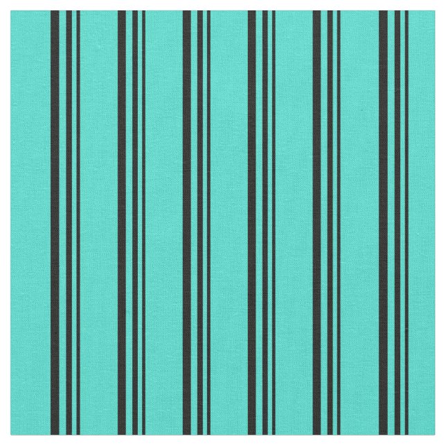 Tissu Bandes noires et turquoise (Fermer)