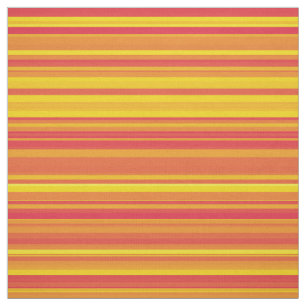 Tissu Bandes orange jaune rouge